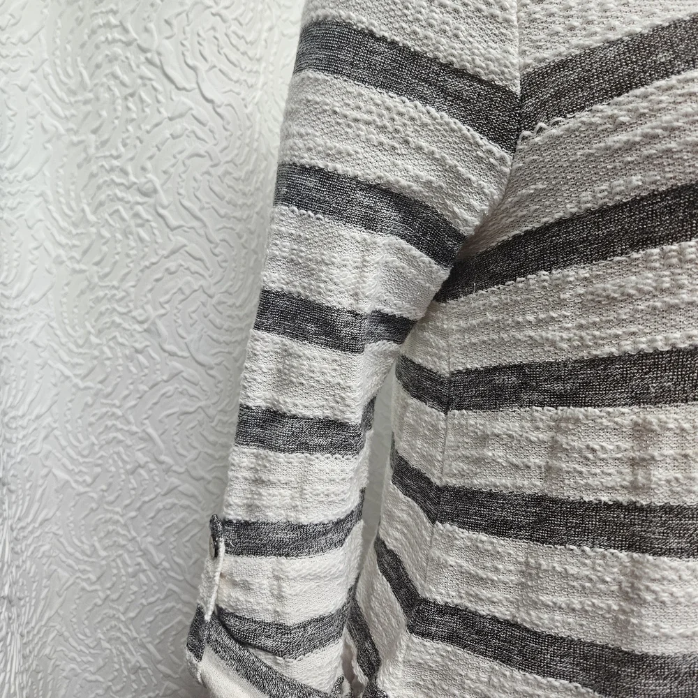 Striped Gray and White Women's Top